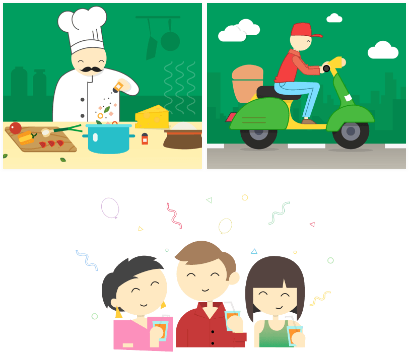 EatFresh UI design illustrations
